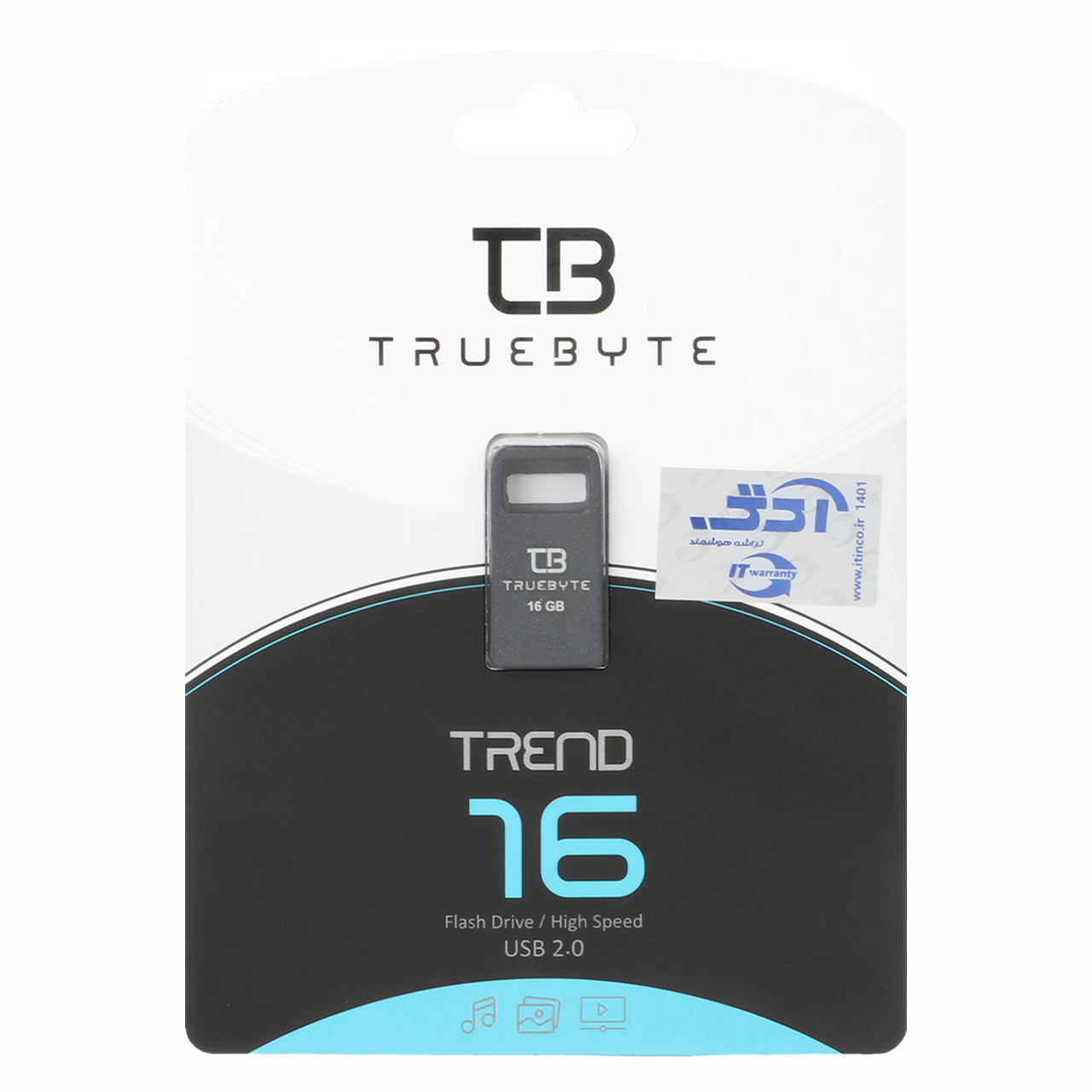 TRUEBYTE TREND USB2.0 Flash Memory-16GB مشکی (گارانتی مادام العمر شرکت آی تین)